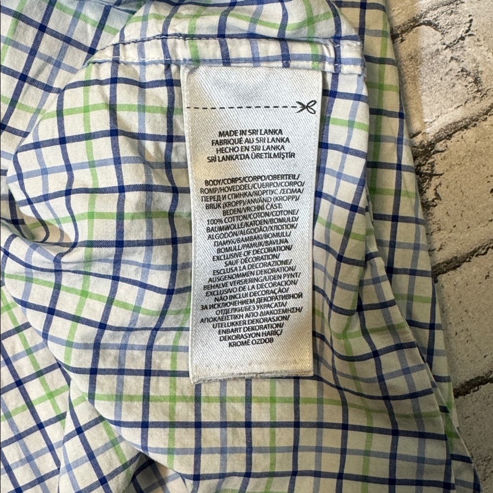 Polo Ralph Lauren mens 3XLT Tall blue green check plaid stretch oxford shirt EUC - Picture 5 of 5